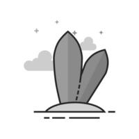 Surf board icon in flat outlined grayscale style illustration vector