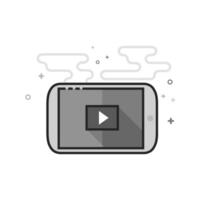 Tablet PC icon in flat outlined grayscale style illustration vector