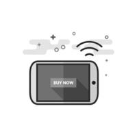 Tablet icon in flat outlined grayscale style illustration vector