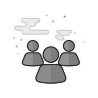 Teamwork icon in flat grayscale style illustration vector
