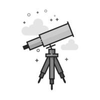 Telescope icon in flat outlined grayscale style illustration vector