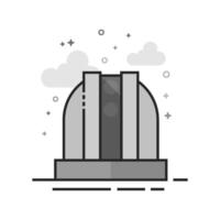 Earth telescope icon in flat outlined grayscale style illustration vector