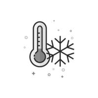 Thermometer icon in flat outlined grayscale style illustration vector