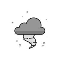 Storm icon in flat outlined grayscale style illustration vector