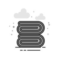 Folded towel icon in flat outlined grayscale style illustration vector