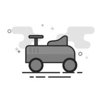Toy car icon in flat outlined grayscale style illustration vector