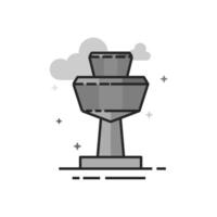 Airport tower icon in flat outlined grayscale style illustration vector