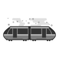 Tram icon in flat outlined grayscale style illustration vector
