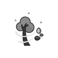 Tree icon in flat outlined grayscale style illustration vector
