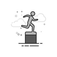 Athletic trophy icon in flat outlined grayscale style illustration vector