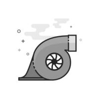 Turbo charger icon in flat outlined grayscale style illustration vector