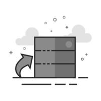 Database icon in flat grayscale style illustration vector