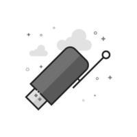 Wireless receiver icon in flat outlined grayscale style illustration vector