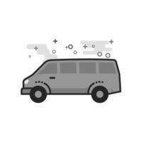 Car icon in flat outlined grayscale style vector