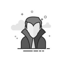 Dracula icon in flat outlined grayscale style illustration vector