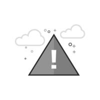 Warning sign icon in flat outlined grayscale style illustration vector