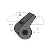 Whistle icon in flat outlined grayscale style illustration vector