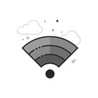 WiFi symbol icon in flat outlined grayscale style illustration vector