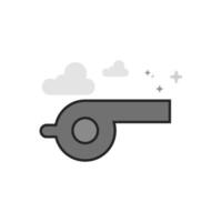 Whistle icon in flat outlined grayscale vector