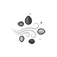 Blowing leaves icon in flat outlined grayscale style illustration vector