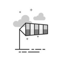 Windsock icon in flat outlined grayscale style illustration vector