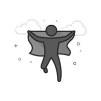 Wining sprinter icon in flat outlined grayscale style illustration vector