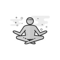 Meditation icon in flat outlined grayscale style illustration vector