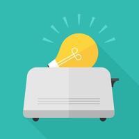 Toaster and light bulb for daily inspirations concept vector