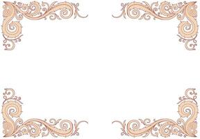 Floral ornament frame in red and cream vector