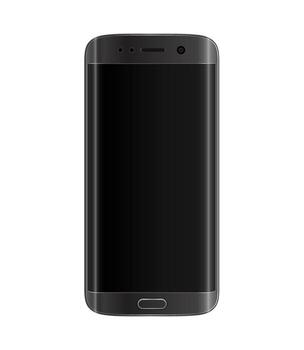 Smart phone with edge display design Black color with blank black display. vector