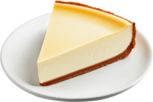 Creamy Cheesecake Slice on White Background png