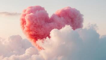 Beautiful colorful valentine day heart in the clouds as abstract background photo