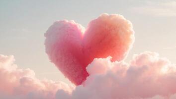 Beautiful colorful valentine day heart in the clouds as abstract backgroundBeautiful colorful valentine day heart in the clouds as abstract background. photo