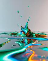 Oil Spill on a Surface with Distinct ColorsOil Spill on a Surface with Distinct Colors. photo