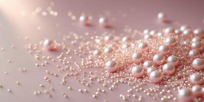 Pink canvas embellished with shimmering pearl confetti photo
