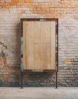 Rustic Vintage Blank Billboard on Weathered Brick WallRustic Vintage Blank Billboard on Weathered Brick Wall. photo