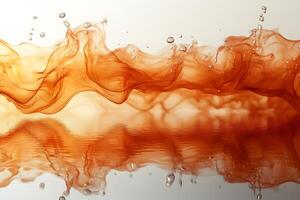 Abstract Fluid Dynamics with Vibrant Orange Swirls and Water Reflections for Modern Art Design photo