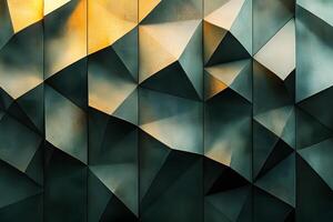 Abstract Geometric Pattern with Metallic Facets in Warm Light for Modern Design photo