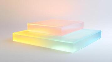 Stacked translucent blocks displaying soft colors in a minimalistic setup ideal for artistic inspiration photo