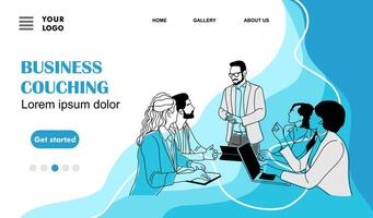 Business couching concept landing page art. vector