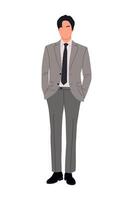 Elegant young business man on white. vector