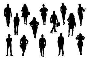 Set of different People Standing and walking. vector