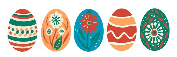 Set of Colored easter eggs isolated. vector