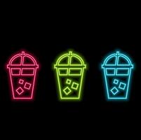 Juice in a glass icon. Web elements in neon style icons. Simple icon for website, web design, Mobile App, Information graphics vector