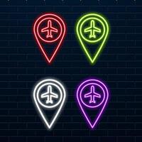 Location mark neon blue icon suitable for website and UI material, mobile app social media. illustration vector