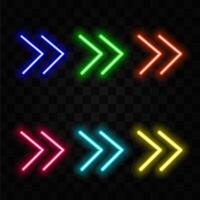 Illustration arrow direction effect, neon laser dot abstract art element, colorful ai border concepts, cyberspace creativity curve, electricity fluorescent graphic orientation highlight vector