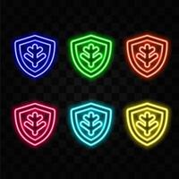 Cybersecurity. Network protection. Internet privacy. Shield icon. style neon. vector