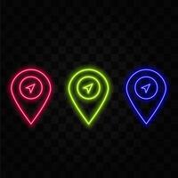 Browser pin icon. Navigation elements in neon style icons. Simple icon for websites, web design, mobile app, information graphics vector