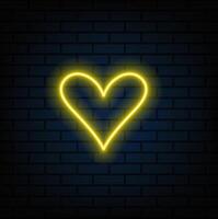 Neon pink and red heart. Glow in dark heart-shaped sign, neon pink and red lines, romantic pattern for your love design vector