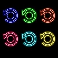 3D rendering of glowing neon arrows on a black background. Can be used to create a variety of presentations vector
